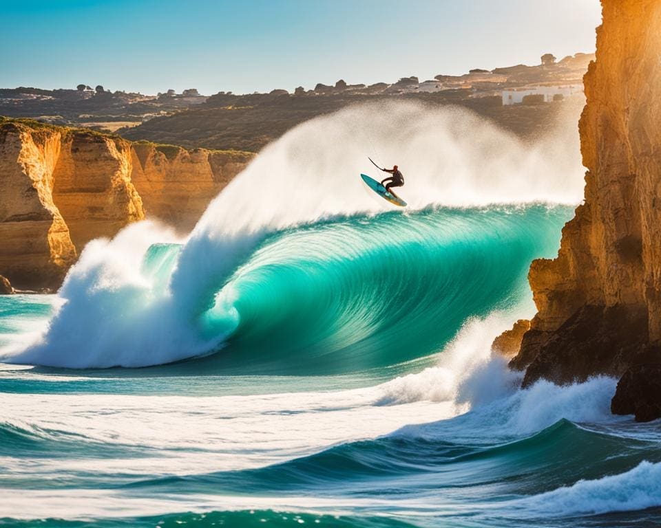 Natuurlijke schoonheid van de Algarve kustlijn